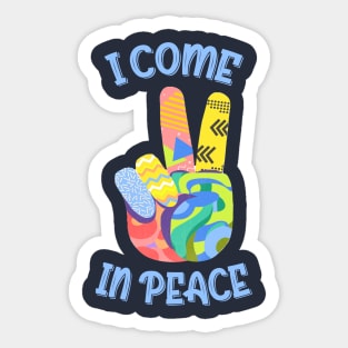 I Come In Peace World Love Flowers Fun Hippie Cute Freedom Shirt Sticker